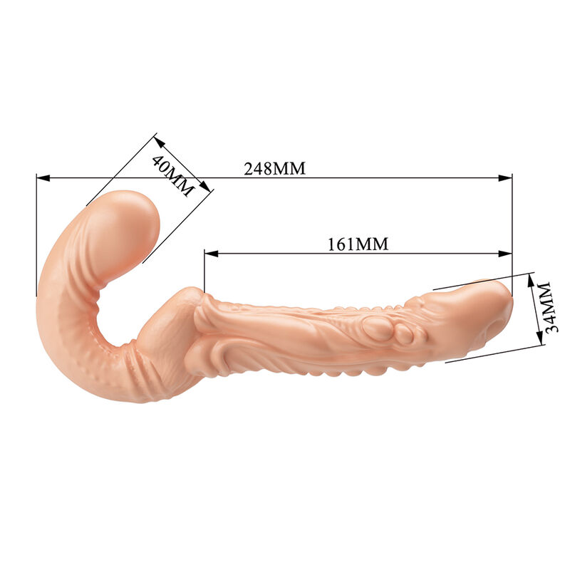 BAILE - EMMA TEXTURED DOUBLE PENETRATION STRAP-ON FLESH - Afbeelding 6