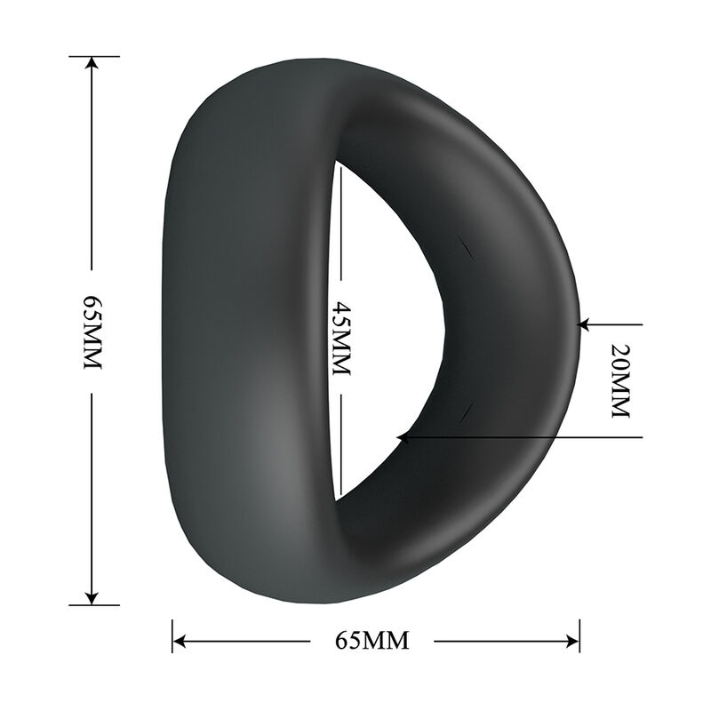 CRAZY BULL - VALEN ERGONOMIC SILICONE COCK RING BLACK - Afbeelding 5