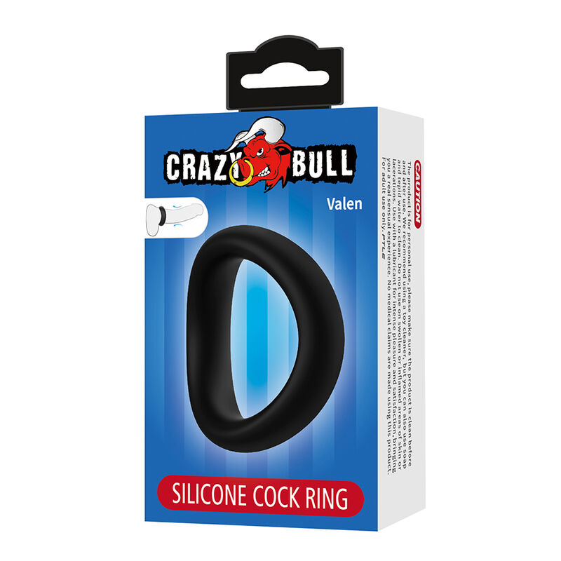 CRAZY BULL - VALEN ERGONOMIC SILICONE COCK RING BLACK - Afbeelding 6