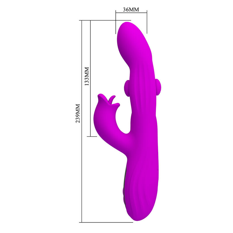 PRETTY LOVE - YALANDA RABBIT OSCILLATING VIBRATOR WITH LED DISPLAY PURPLE - Afbeelding 5