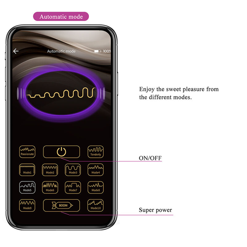 PRETTY LOVE - KLAY THRUSTING EGG VIBRATOR APP CONTROL PURPLE - Afbeelding 16