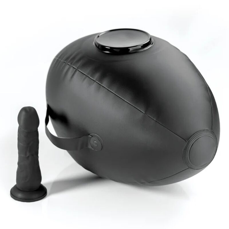 FETISH FANTASY SERIES - BODY DOCK INFLATABLE LOVE BALL WITH DILDO BLACK 41.9 CM - Afbeelding 6