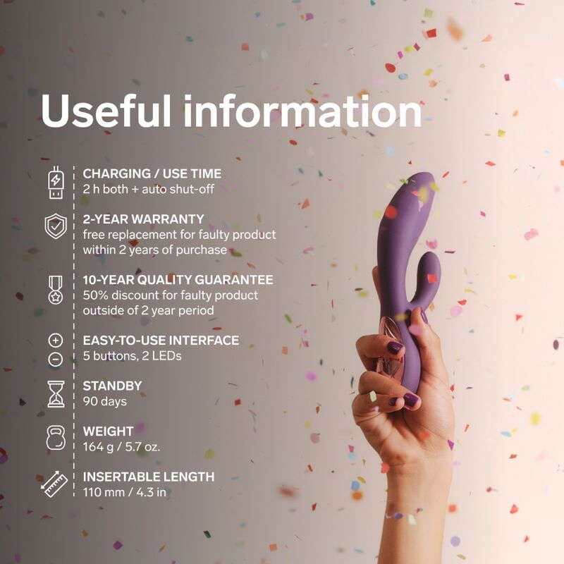 LELO - INA THRUST RABBIT THRUSTING VIBRATOR PURPLE - Afbeelding 9