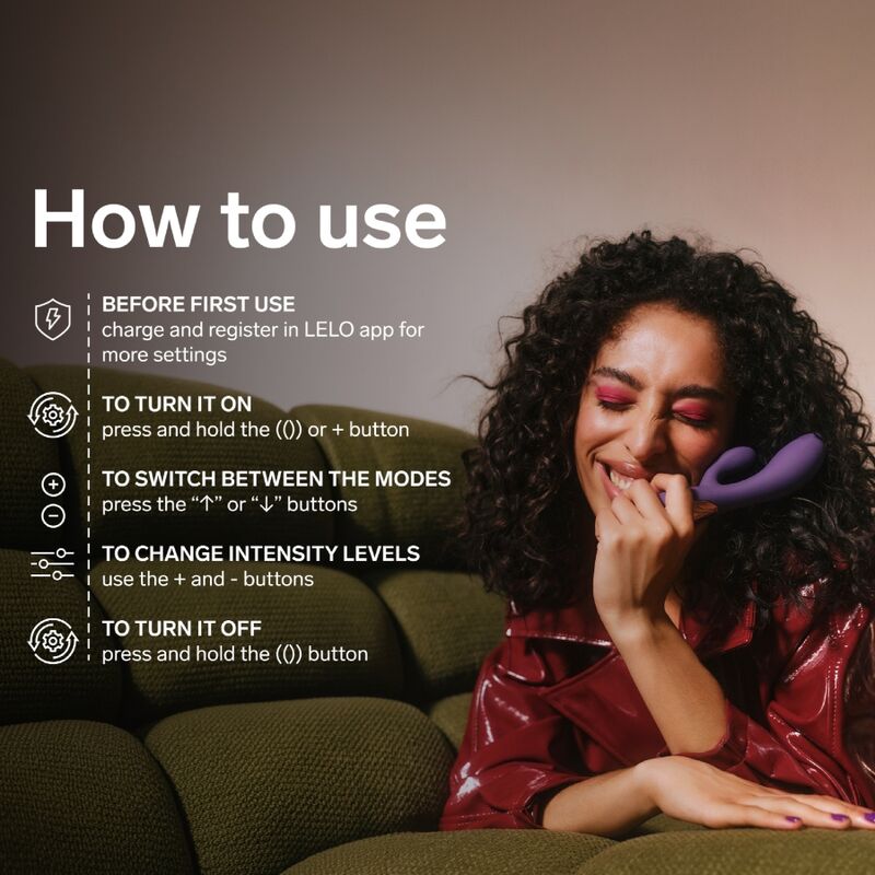 LELO - INA THRUST RABBIT THRUSTING VIBRATOR PURPLE - Afbeelding 7