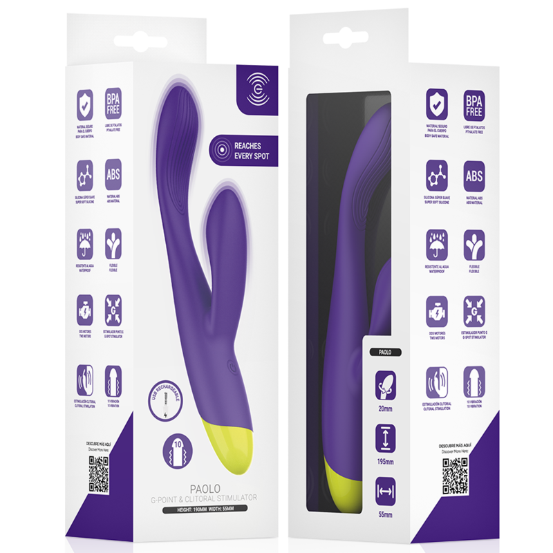 INTENSE - PAOLO RECHARGEABLE RABBIT STIMULATOR FOR G-SPOT AND CLITORIS - Afbeelding 2