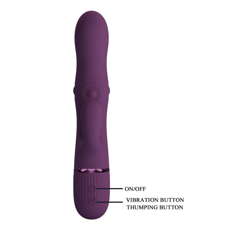 PRETTY LOVE - ZACH RECHARGEABLE THRUSTING RABBIT VIBRATOR 5+5 FUNCTIONS - Afbeelding 3