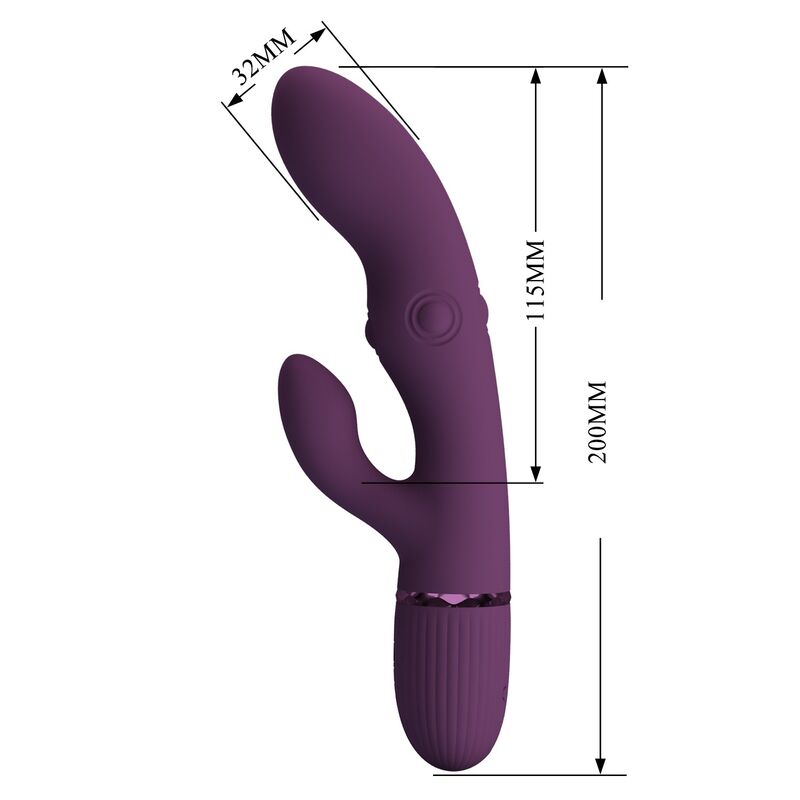 PRETTY LOVE - ZACH RECHARGEABLE THRUSTING RABBIT VIBRATOR 5+5 FUNCTIONS - Afbeelding 9
