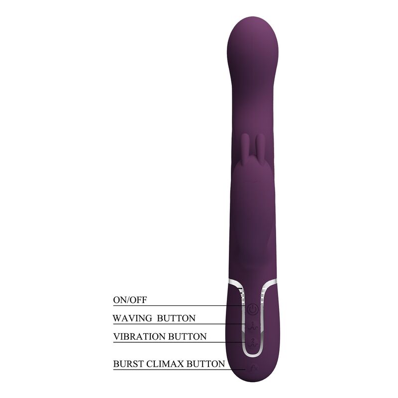 PRETTY LOVE - LOURSEN RABBIT VIBRATOR WITH THRUSTING MOTION AND 7 VIBRATIONS USB RECHARGEABLE PURPLE - Afbeelding 9