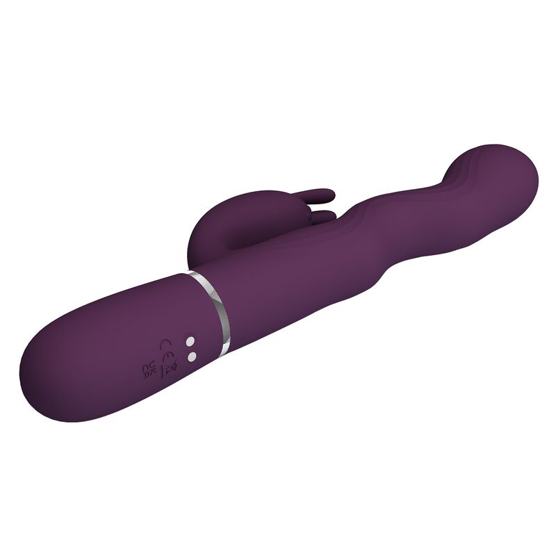 PRETTY LOVE - LOURSEN RABBIT VIBRATOR WITH THRUSTING MOTION AND 7 VIBRATIONS USB RECHARGEABLE PURPLE - Afbeelding 6