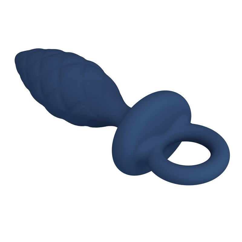 MR PLAY - TEXTURED ANAL PLUG WITH RING BLUE M - Afbeelding 5
