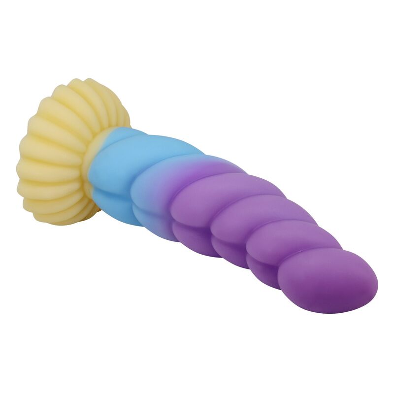 POWER MONSTERS - UNICORN TRICOLOR FANTASY SILICONE DILDO 22 CM Ø 5 CM - Afbeelding 7