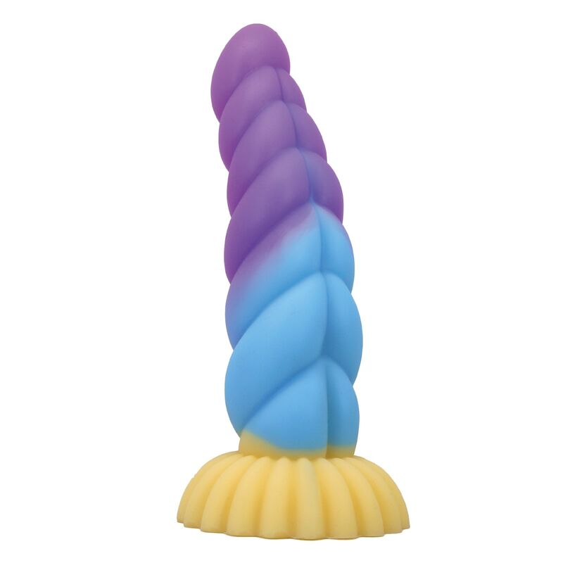 POWER MONSTERS - UNICORN TRICOLOR FANTASY SILICONE DILDO 22 CM Ø 5 CM - Afbeelding 9