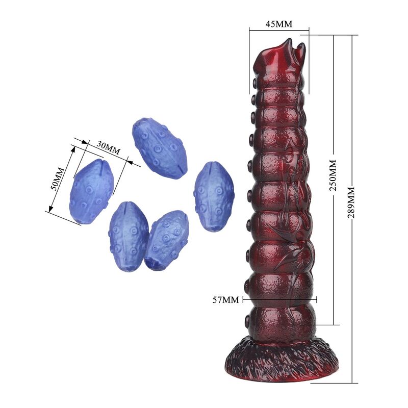 POWER MONSTERS - VOIDCLAW BRUTE BICOLOR INFLATABLE FANTASY SILICONE DILDO 29 CM Ø 5.7 CM - Afbeelding 4
