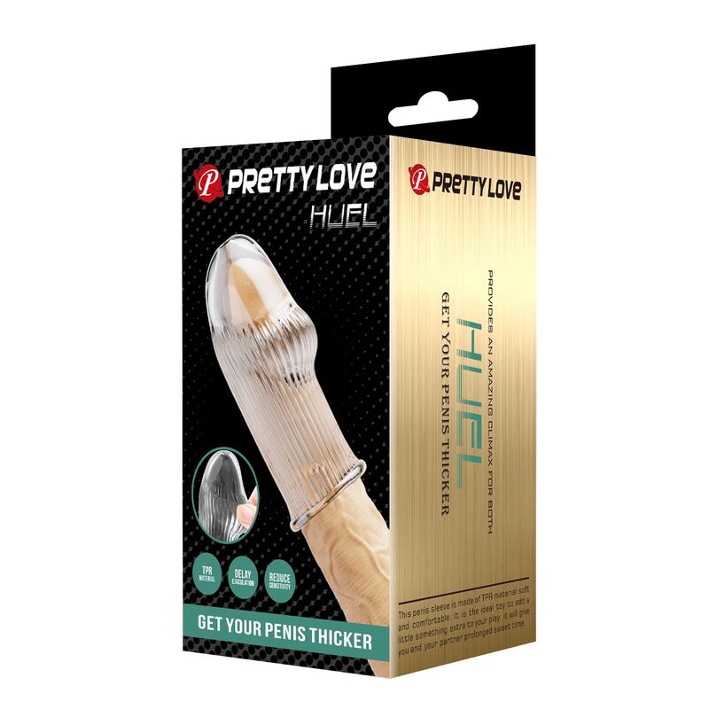 PRETTY LOVE - HUEL PENIS SLEEVE GET YOUR PENIS THICKER TRANSPARENT - Afbeelding 5