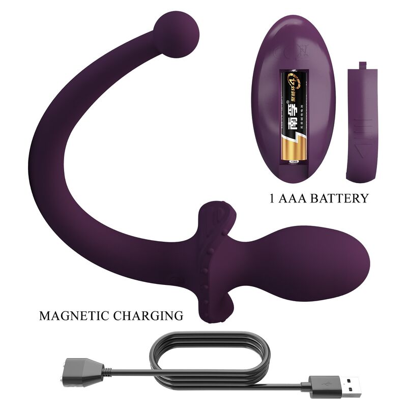 PRETTY LOVE - LIOEA VIBRATING ANAL PLUG WITH TAIL 12 FUNCTIONS PURPLE REMOTE CONTROL - Afbeelding 9