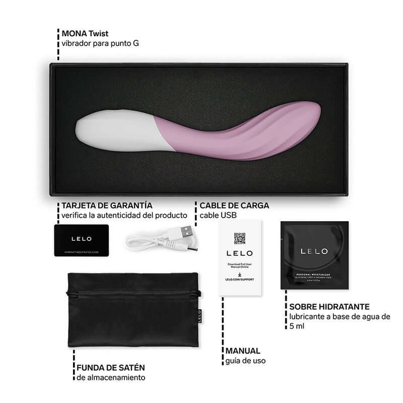 LELO - MONA TWIST RECHARGEABLE APP-CONTROLLED G-SPOT VIBRATOR LAVENDER - Afbeelding 4