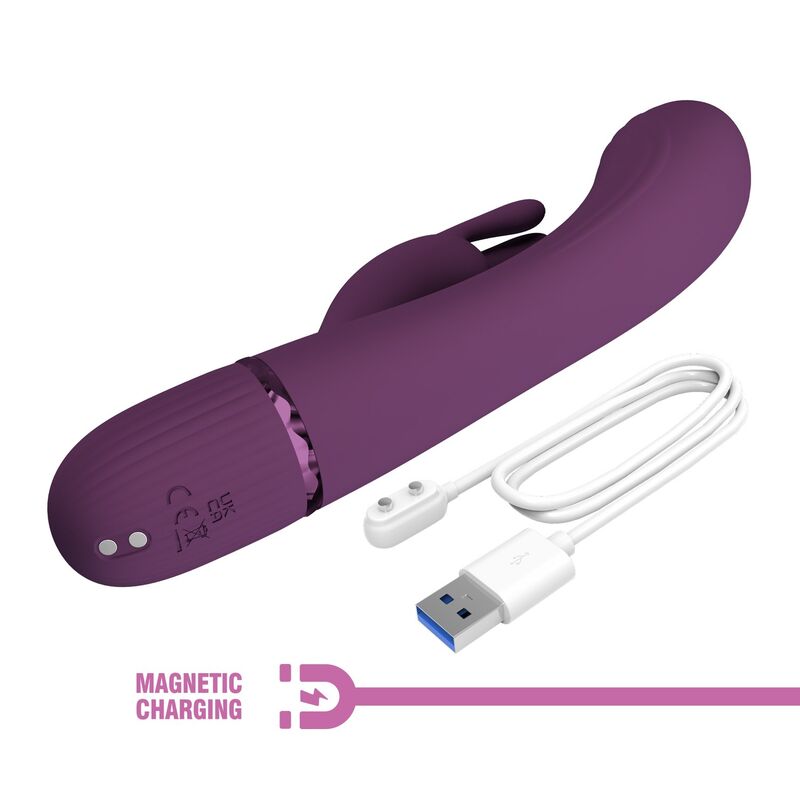 PRETTY LOVE - ROCCO RECHARGEABLE RABBIT VIBRATOR 10 FUNCTIONS PURPLE - Afbeelding 5