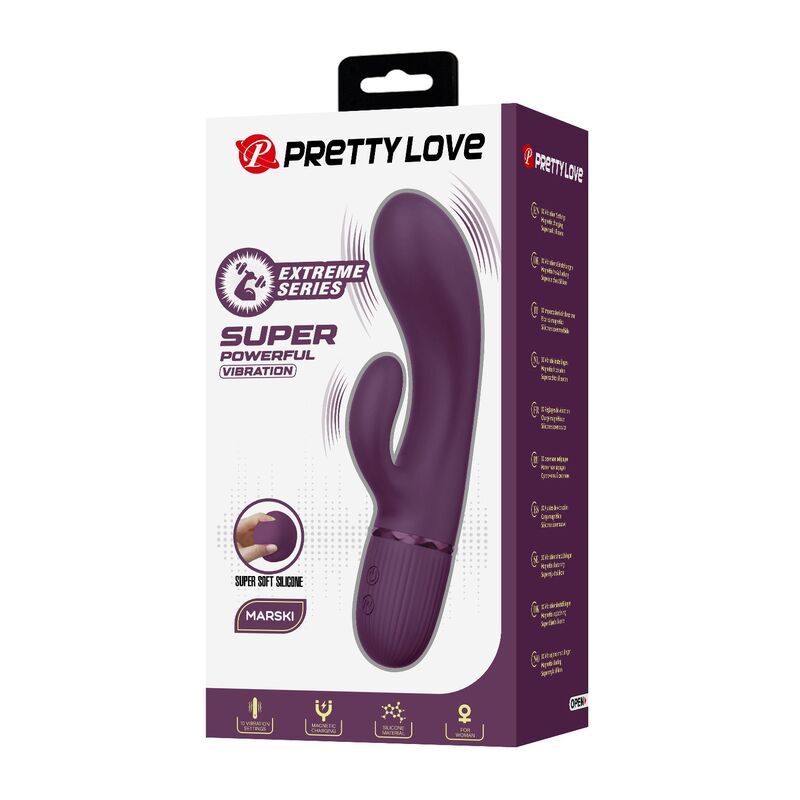 PRETTY LOVE - MARGIE RECHARGEABLE RABBIT VIBRATOR 10 FUNCTIONS PURPLE - Afbeelding 8