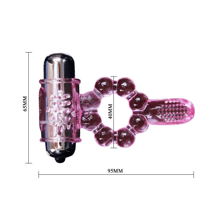BAILE - SILICONE RING 10 TONGUE RHYTHMS WITH PINK VIBRATION - Afbeelding 6