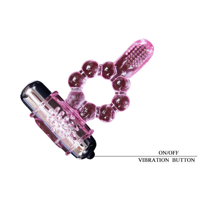 BAILE - SILICONE RING 10 TONGUE RHYTHMS WITH PINK VIBRATION - Afbeelding 5