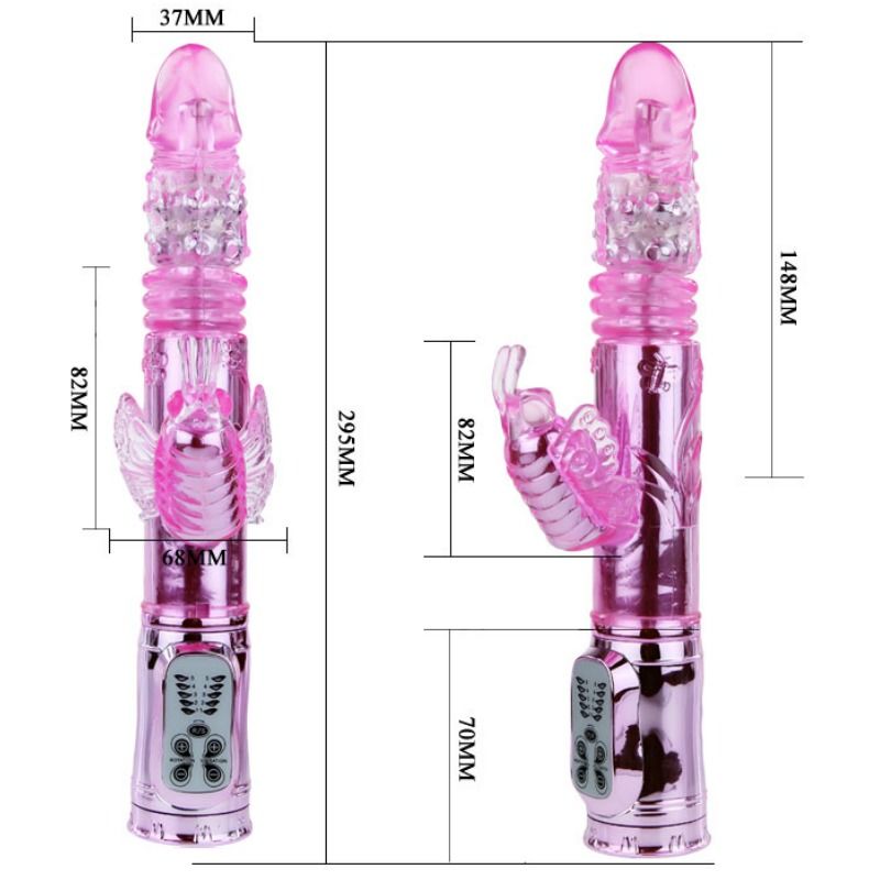 BAILE - RECHARGEABLE VIBRATOR WITH ROTATION AND THROBBING BUTTERF STIMULATOR - Afbeelding 6