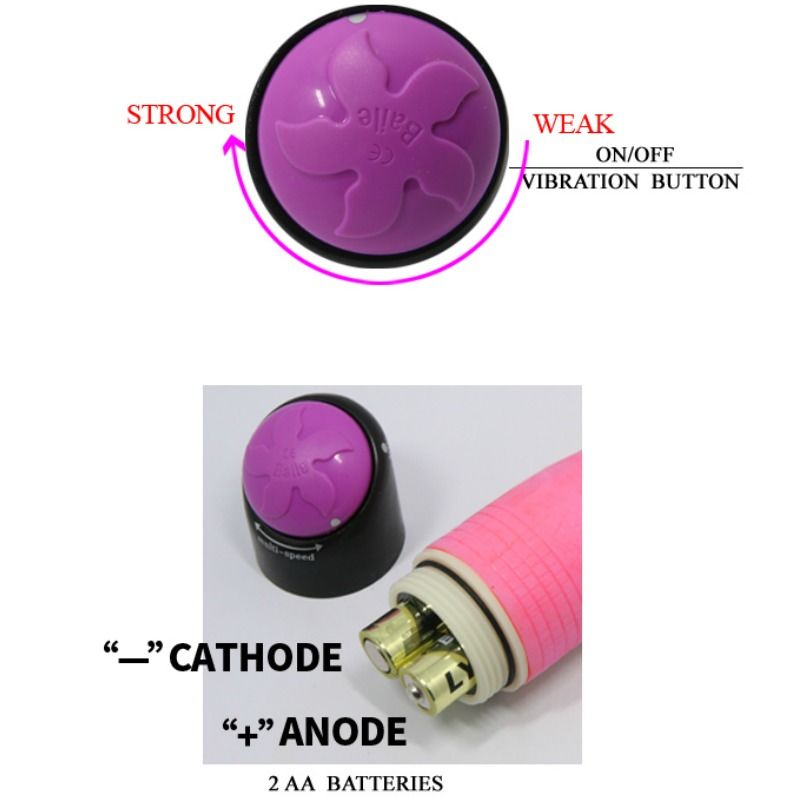 BAILE - COLORFUL SEX REALISTIC VIBRATOR PINK 23 CM - Afbeelding 6