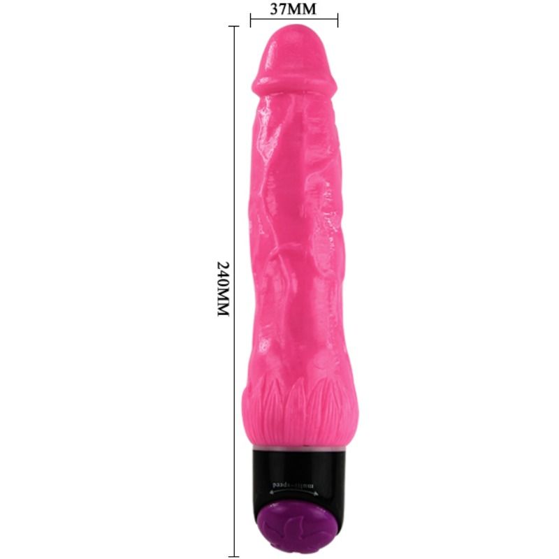 BAILE - COLORFUL SEX REALISTIC VIBRATOR PINK 24 CM - Afbeelding 2