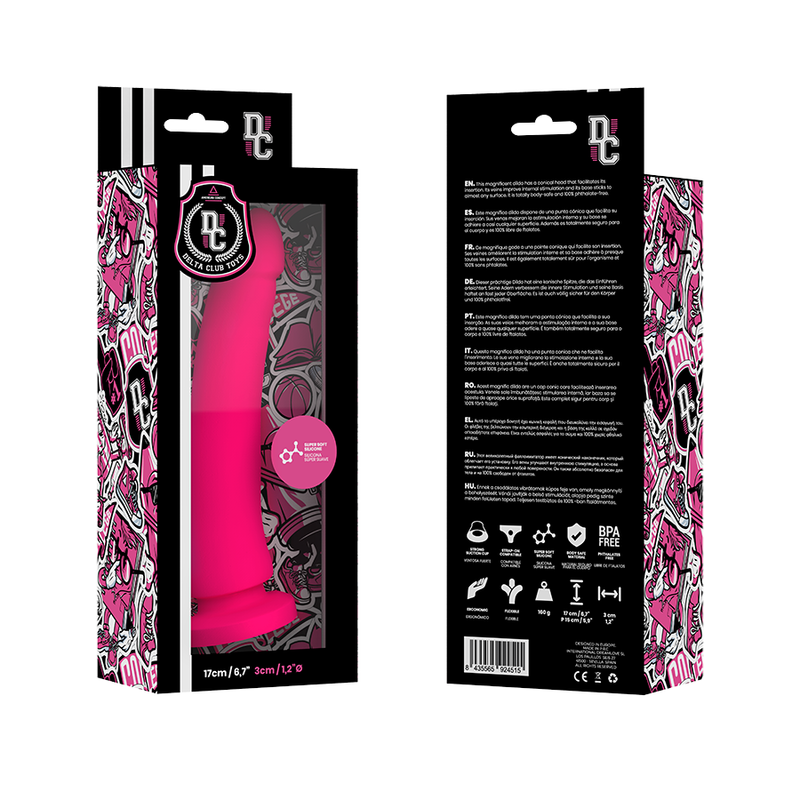 DELTA CLUB - TOYS PINK DILDO MEDICAL SILICONE 17 CM -O- 3 CM - Afbeelding 2