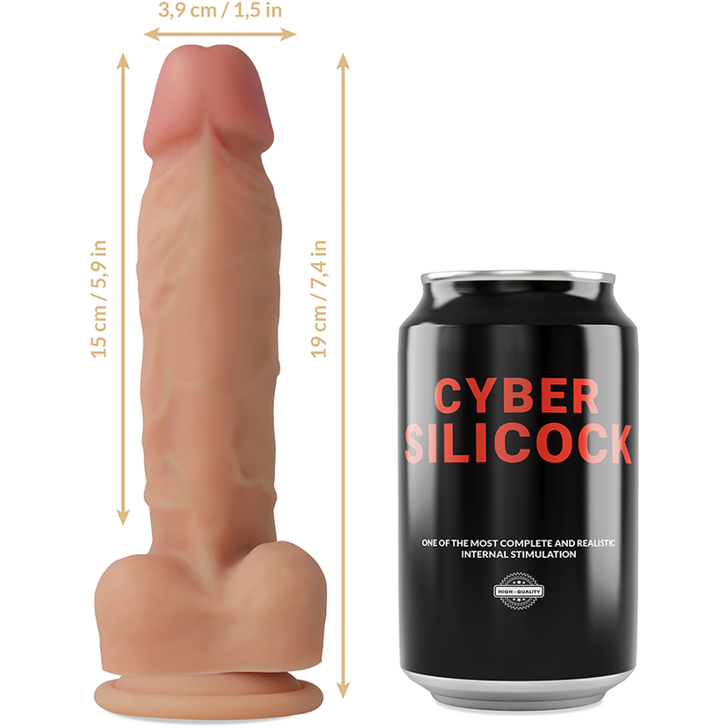 CYBER SILICOCK - STRAP-ON LIQUID SILICONE OLIVER WITH 3 RINGS FREE 19 CM -O- 3.9 CM - Afbeelding 7