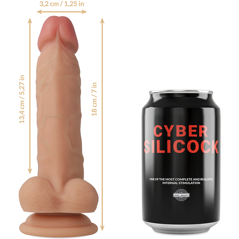 CYBER SILICOCK - STRAP-ON JUDE LIQUID SILICONE WITH 3 RINGS FREE 18 CM -O- 3.2 CM - Afbeelding 10