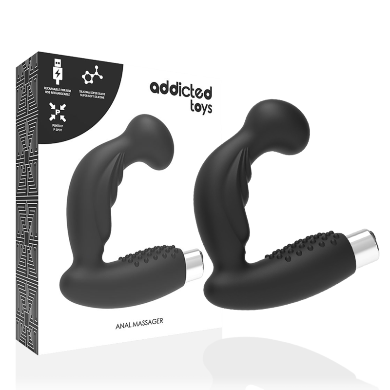 Prostaat Vibrator – Addicted Toys Prostatic Rechargeable Model 3 – Zwart