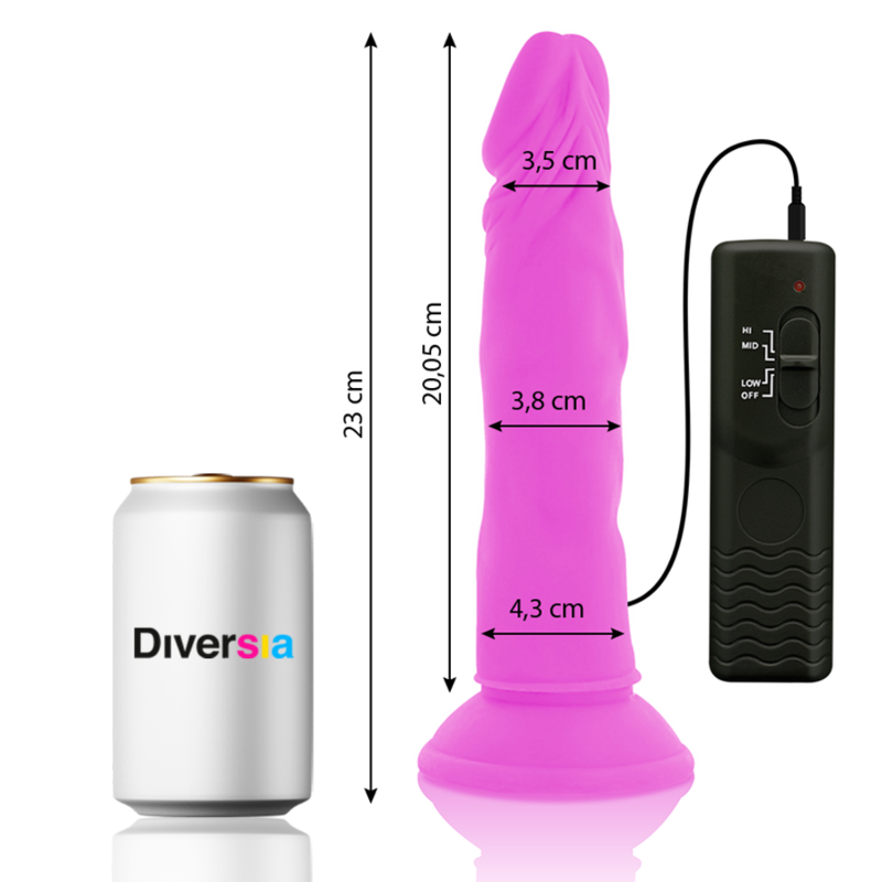 Realistische vibrator – Diversia Flexible Vibrating Paars – batterijen - Afbeelding 2