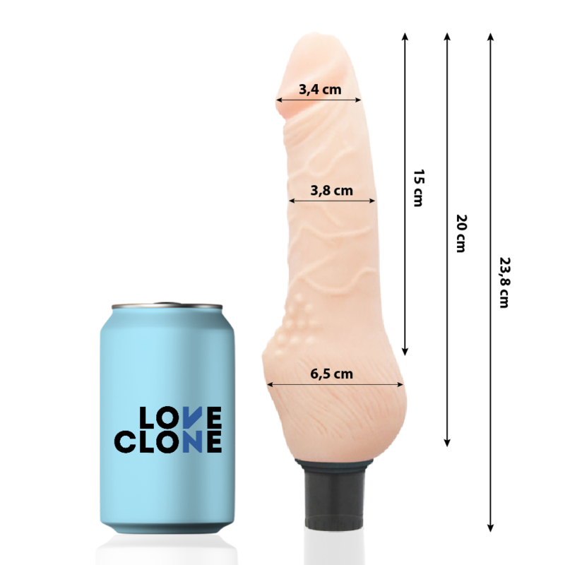 Realistische Vibrator – Loveclone Daven Self Lubrication Realistic 238 CM -O- 38 CM - Afbeelding 2