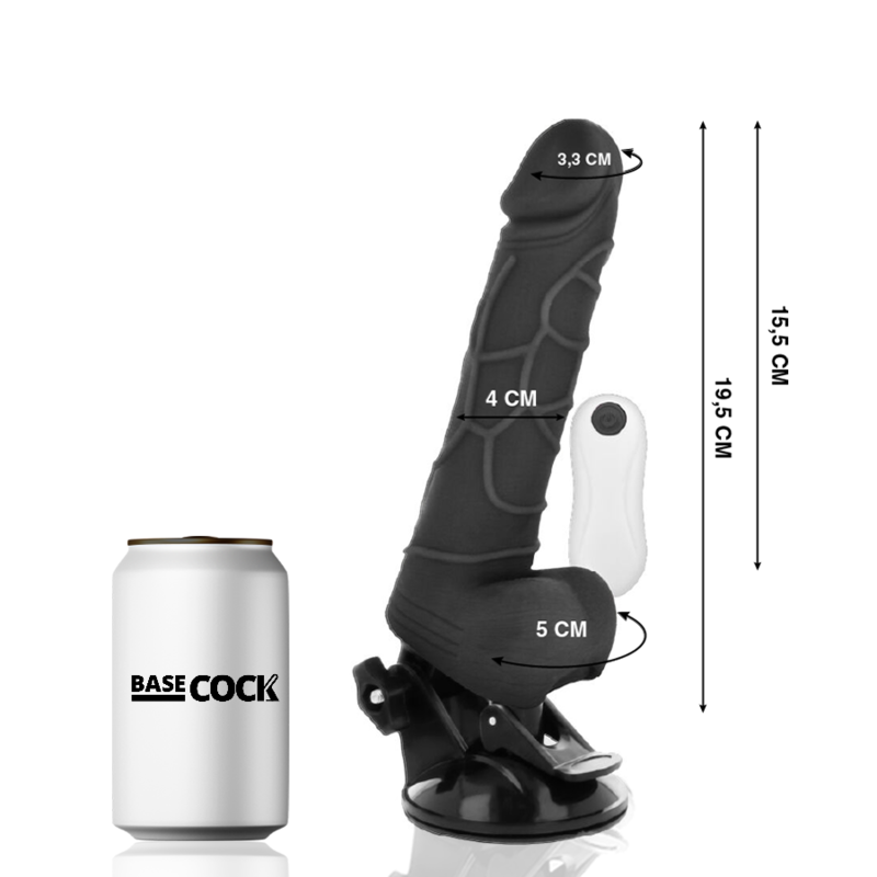 Realistische vibrator – BASECOCK – 19.5 cm, batterijen - Afbeelding 2