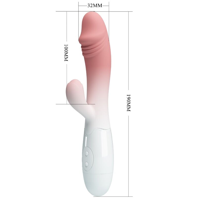 Clitoris & g-spot vibrator – PRETTY LOVE SNAPPY RABBIT VIBRATOR 30 VIBRATIONS PINK – batterijen, siliconen - Afbeelding 4