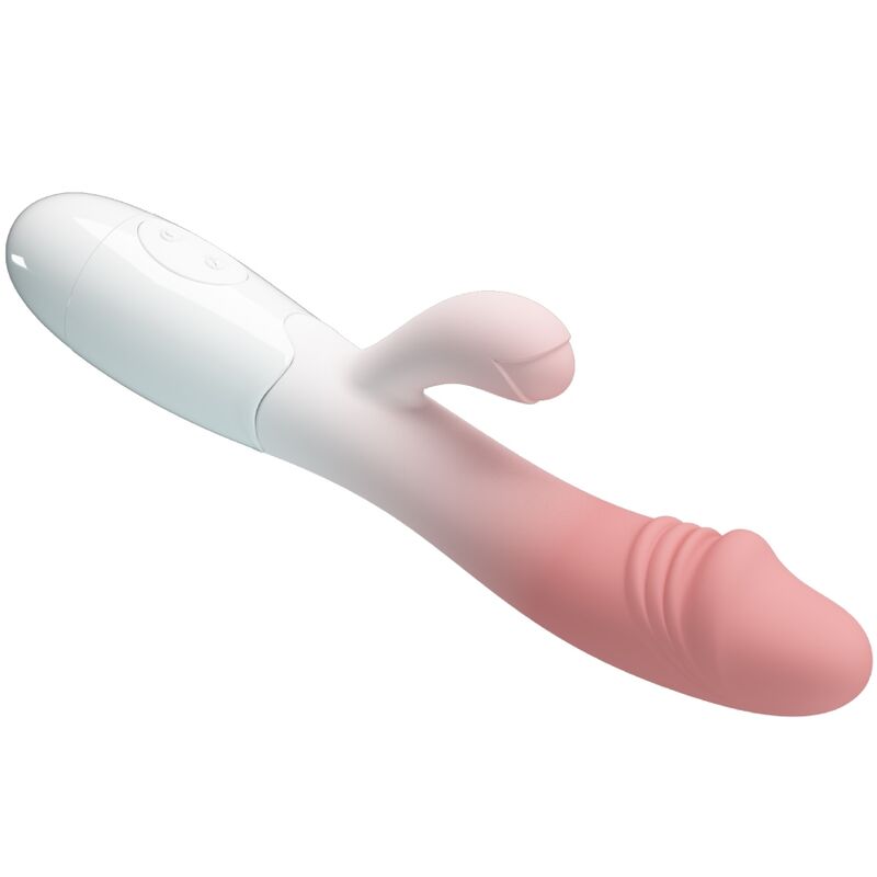 Clitoris & g-spot vibrator – PRETTY LOVE SNAPPY RABBIT VIBRATOR 30 VIBRATIONS PINK – batterijen, siliconen - Afbeelding 3