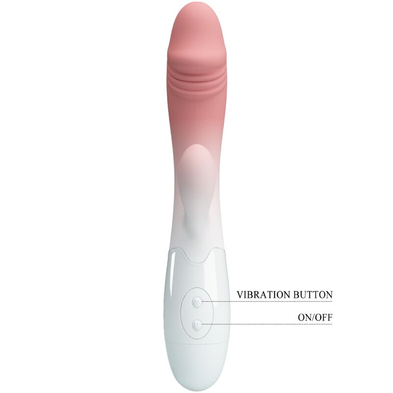 Clitoris & g-spot vibrator – PRETTY LOVE SNAPPY RABBIT VIBRATOR 30 VIBRATIONS PINK – batterijen, siliconen - Afbeelding 5