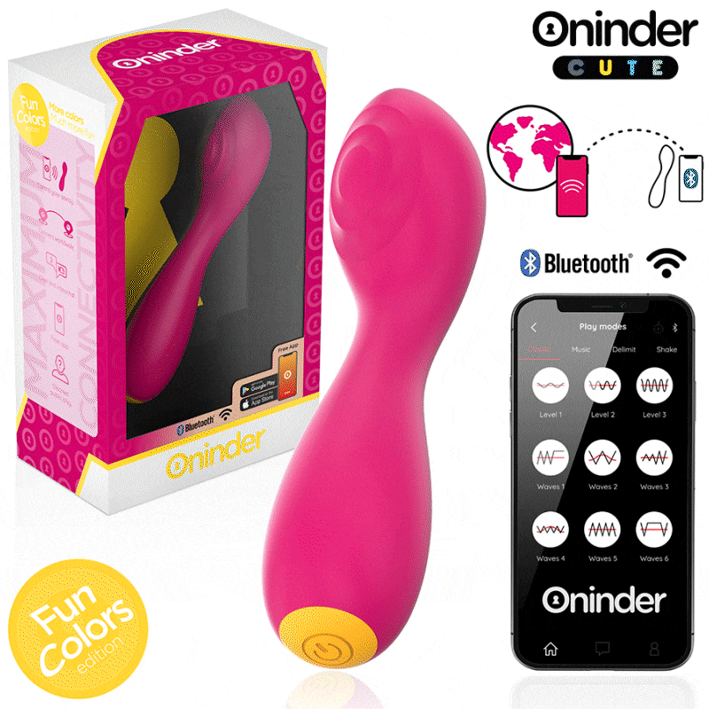 Mini vibrator – ONINDER CUTE LOVE BUDDY MASTER G - SPOT VIBRATOR - FREE WORLDWIDE APP – 12.5 cm, oplaadbaar