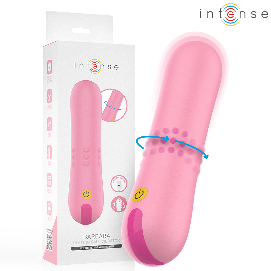 Mini vibrator – INTENSE BARBARA ROLLING BALL VIBRATOR – oplaadbaar, waterdicht
