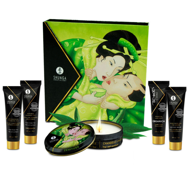 Massage set – Shunga – Secret Geisha Organic Groene Thee – 10 ml