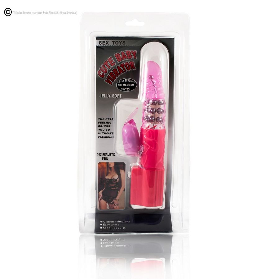 Clitoris & g-spot vibrator – Baile - Roze Rabbit Rotator Superstimulator – batterijen