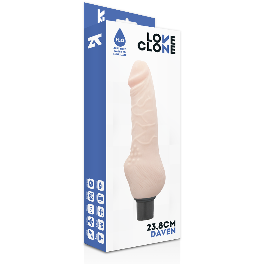 Realistische Vibrator – Loveclone Daven Self Lubrication Realistic 238 CM -O- 38 CM - Afbeelding 4