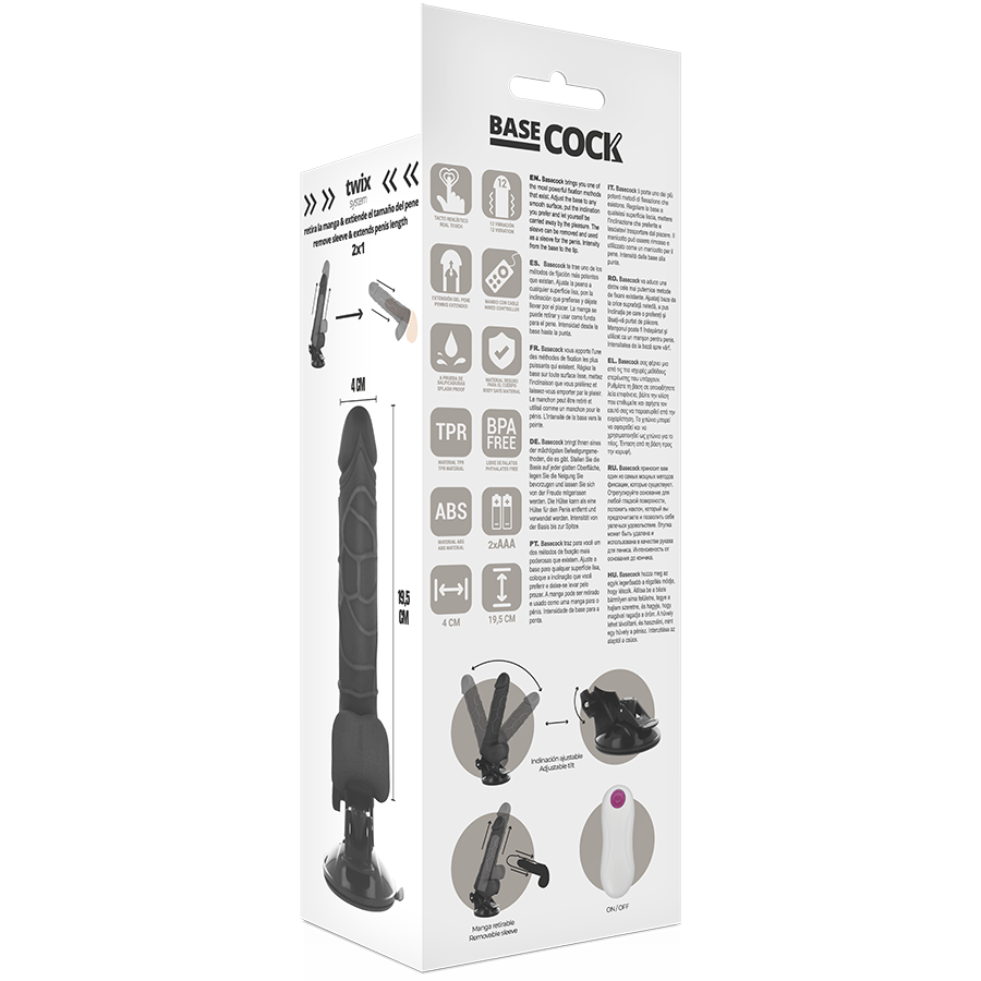 Realistische vibrator – BASECOCK – 19.5 cm, batterijen - Afbeelding 5